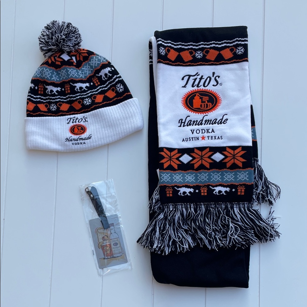 NWT Tito’s vodka  Hat/scarf/luggagetag